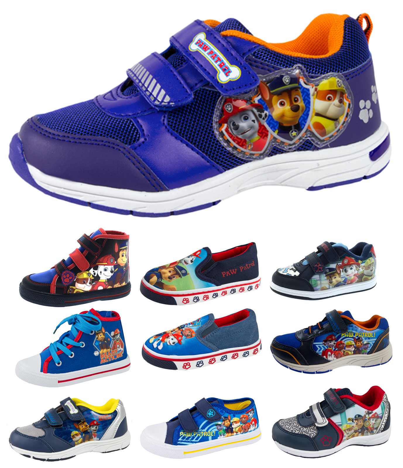 Paw Patrol Trainers Skate Canvas Pumps Shoes Boys Hi Tops Ankle Boots